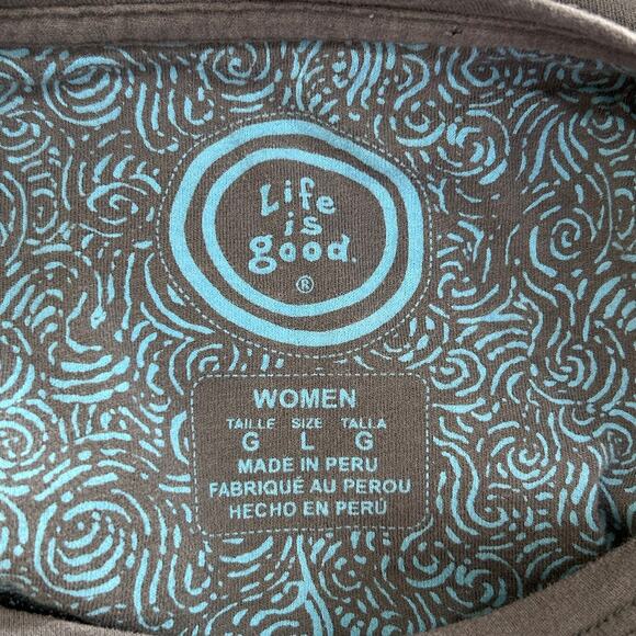 Life Is Good Gray Long Sleeve T-Shirt -Stained - Picture 7 of 7